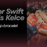 Taylor Swift Travis Kelce relationship represented by a concert microphone, football and friendship bracelet