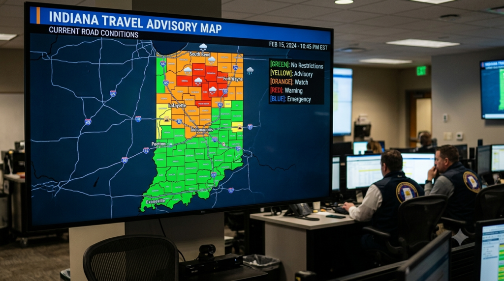 indiana travel advisory map