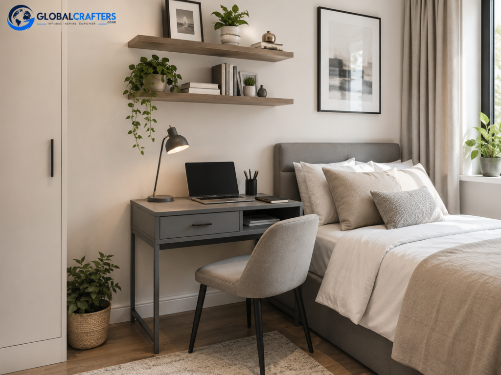 small pewter desk for bedroom 2ft wide